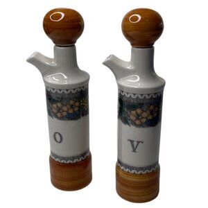 Goebel West Germany #513 oil & Vinegar ceramic cork stopper cruet set